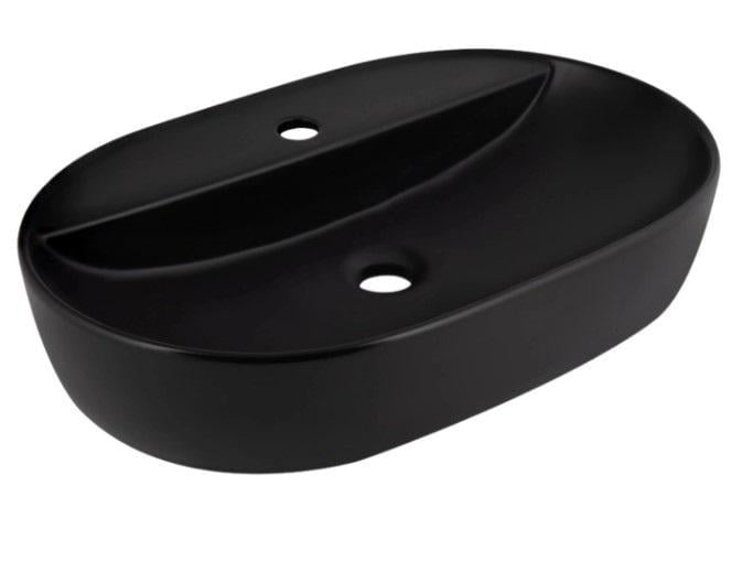 Раковина накладная Qtap Scorpio 600x400x120 мм с донным клапаном Matt Black (QT142203MBMBN48469)