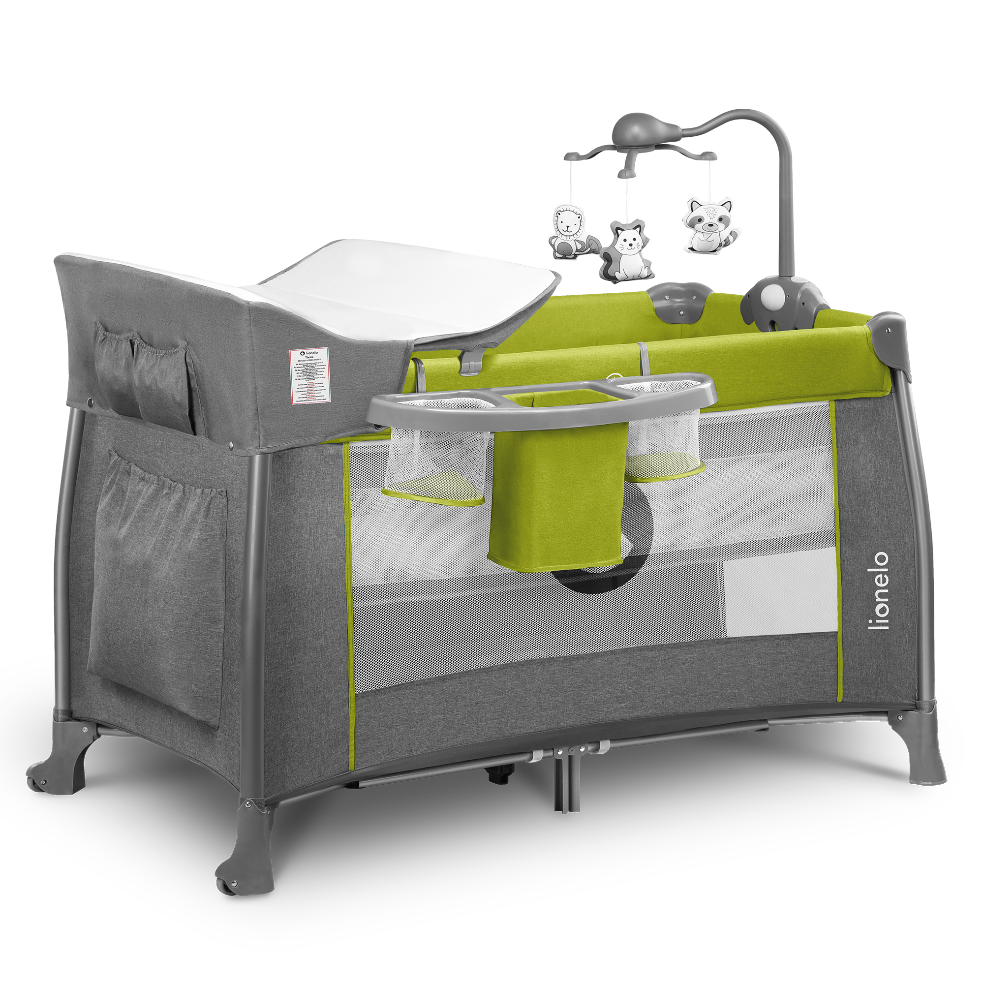Кроватка-манеж Lionelo Thomi Green/Lemon
