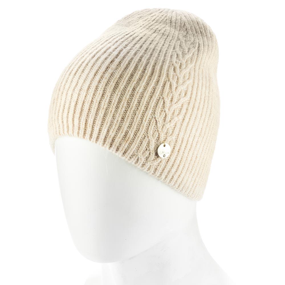 Шапка женская зимняя из ангоры Atrics WH903 с узором без отворота утепленная флисом Латте - фото 1 Шапка женская зимняя из ангоры Atrics WH903 с узором без отворота утепленная флисом Латте - фото 1