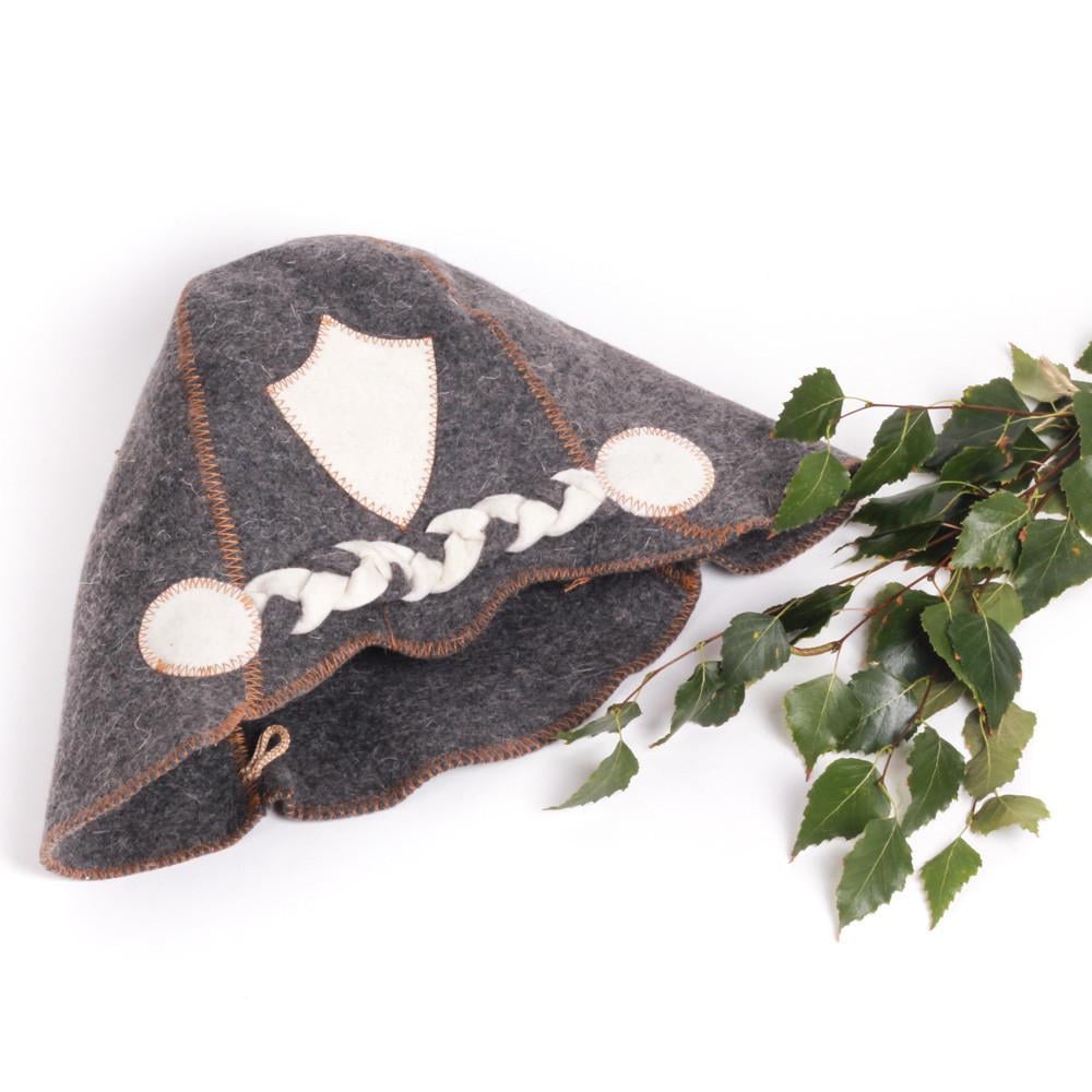 Банная шапка Luxyart "Жандарм» натуральное войлок Серый (LA-064)