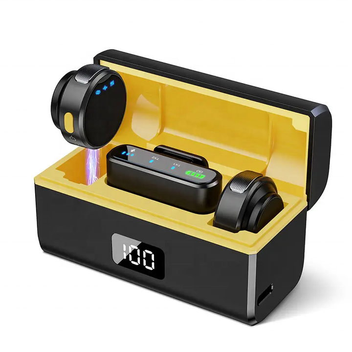 Микрофон петличный беспроводной Savetek M9MAX для iPhone/Android и видеокамеры Black/Yellow - фото 3 Микрофон петличный беспроводной Savetek M9MAX для iPhone/Android и видеокамеры Black/Yellow - фото 3