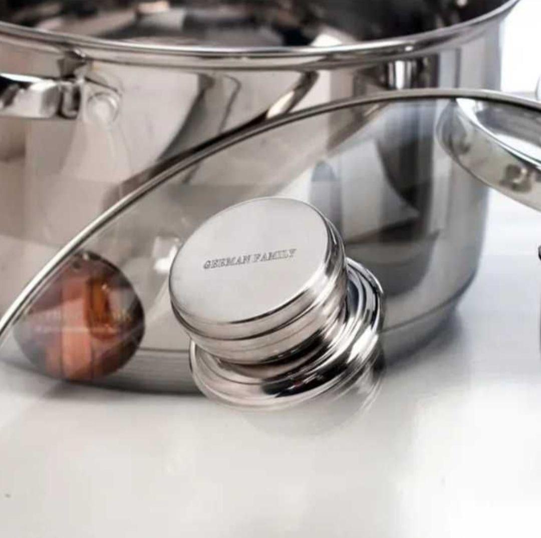 Набір каструль з кришками German Family GF-2053 нержавіюча сталь 6 пр. (GF-2053) - фото 4