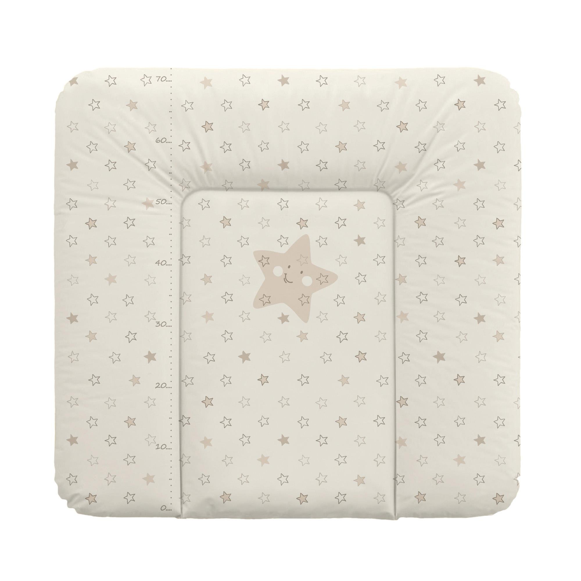 Матраc пеленальний Ceba Baby 75x72 см м'який на комод Stars Beige - фото 1