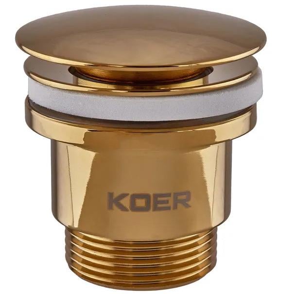 Донный клапан нажимной для раковины KOER PW-01-10 KR5193 универсальный Золотой (192072)