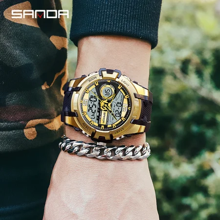 Наручные часы Sanda 6015 Black/Gold - фото 3 Наручные часы Sanda 6015 Black/Gold - фото 3