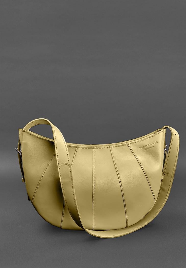 Жіноча сумка шкіряна Круассан Оливковий (A-028848)