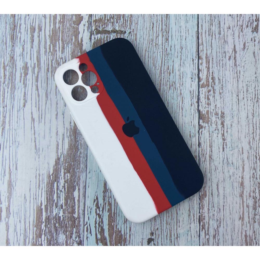 Радужный Чехол Накладка С Закрытой Камерой Rainbow Silicone Case для iPhone 12 Цвет №12