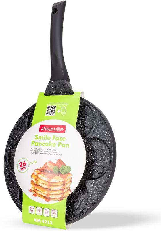Сковорода Kamille улыбка для оладий с антипригарным покрытием без индукции 26 см - фото 6