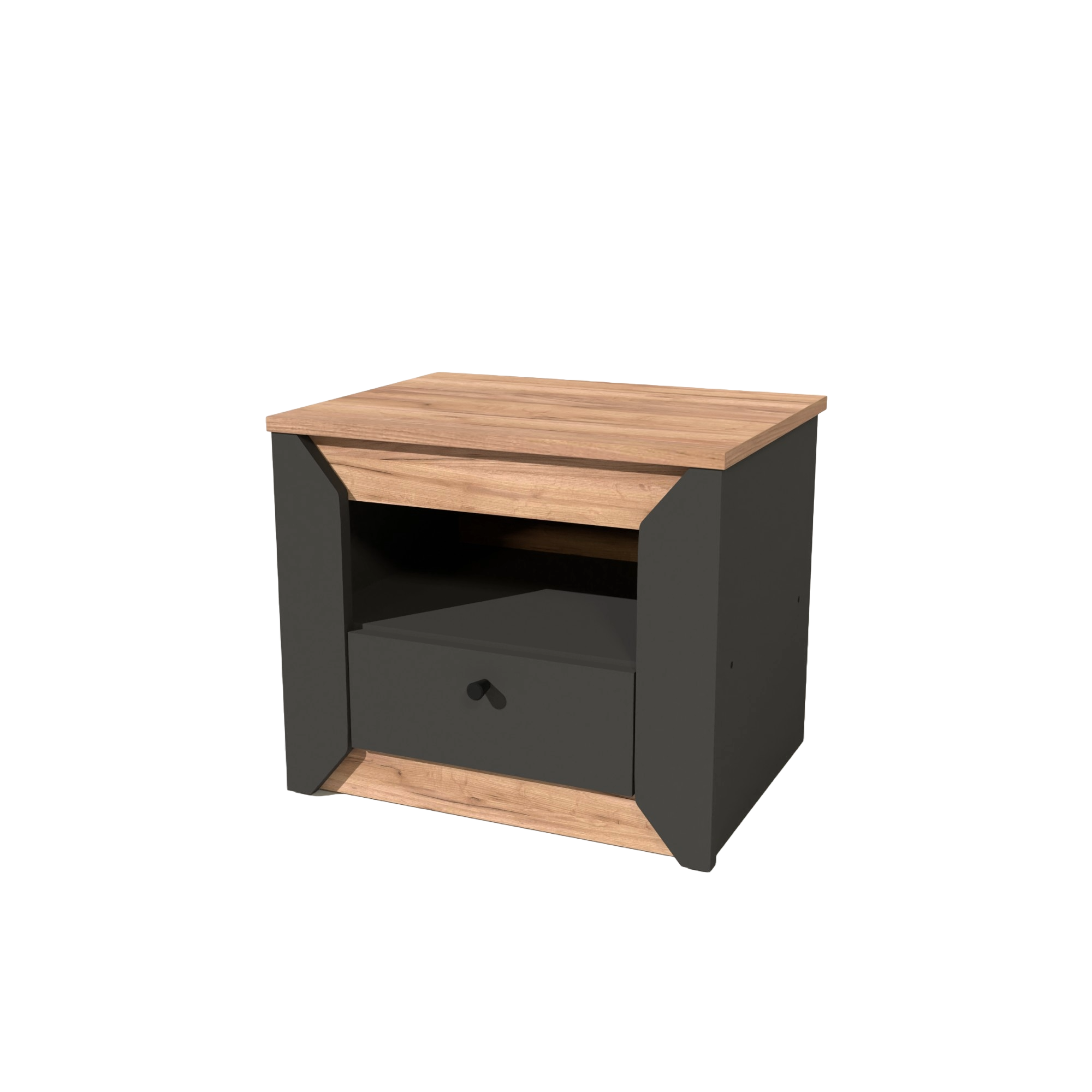Тумба прикроватная Everest Нордик 500 500х378х420 мм Дуб крафт золотой/Графит (11183)