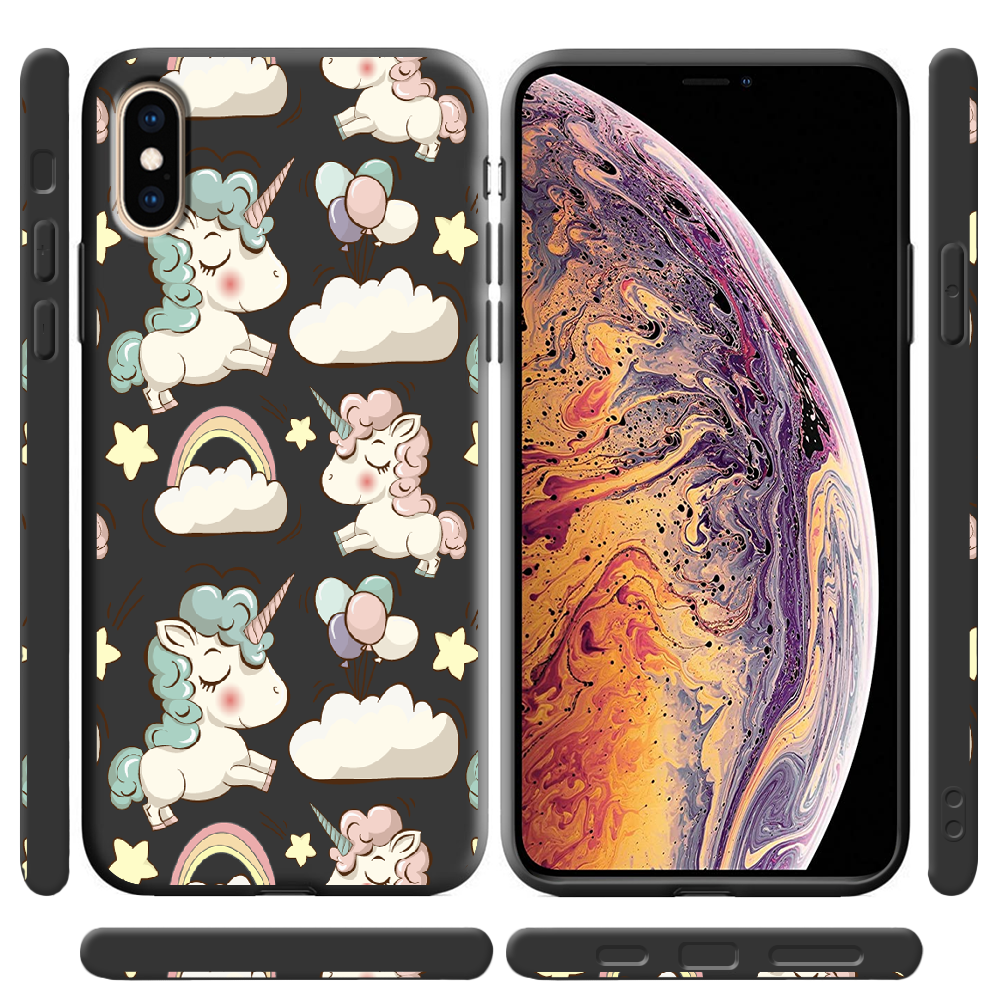 Чехол Boxface iPhone XS Unicorns Черный силикон (35413-cc2-38046) - фото 2