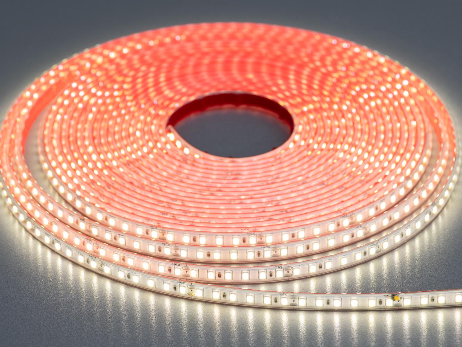 Светодиодная лента 24 В 120 диодов на метр герметична 8 мм Нейтральный Белый (N24-2835-120-NW-65-8) - фото 1 Светодиодная лента 24 В 120 диодов на метр герметична 8 мм Нейтральный Белый (N24-2835-120-NW-65-8) - фото 1