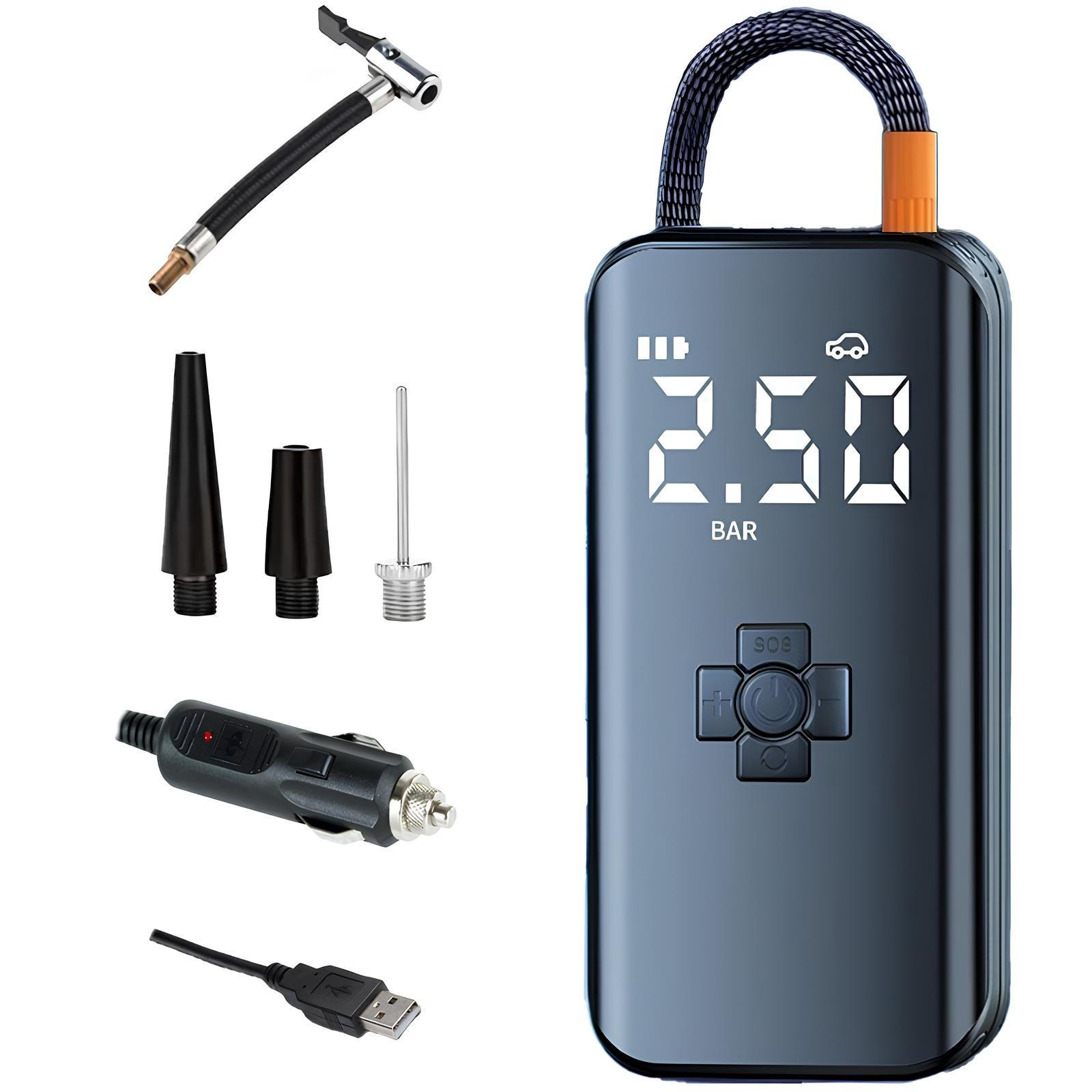 Компресор акумуляторний з дисплеєм з функцією павербанка