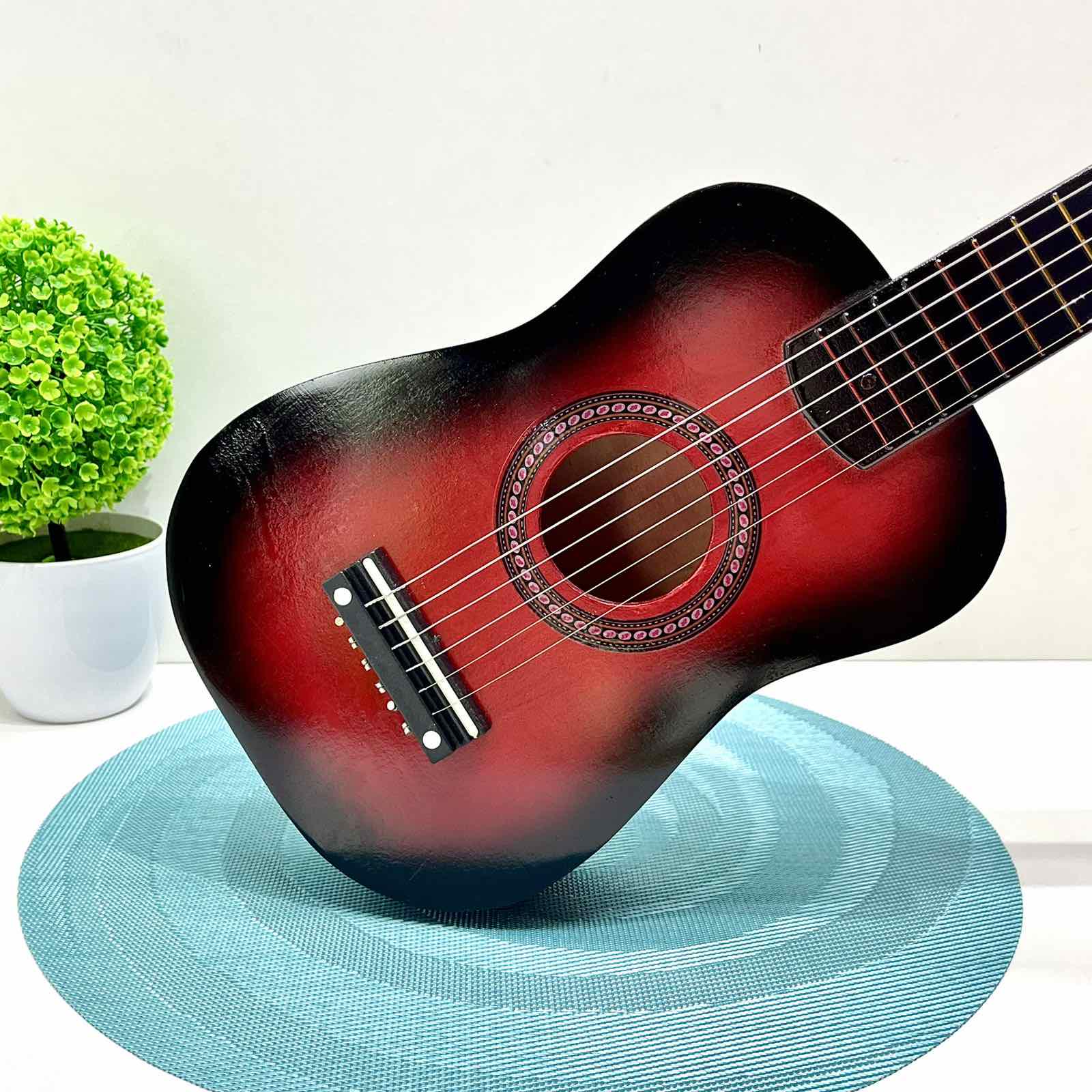 Гитара деревянная детская 6 струн Красный (M 1369) - фото 4