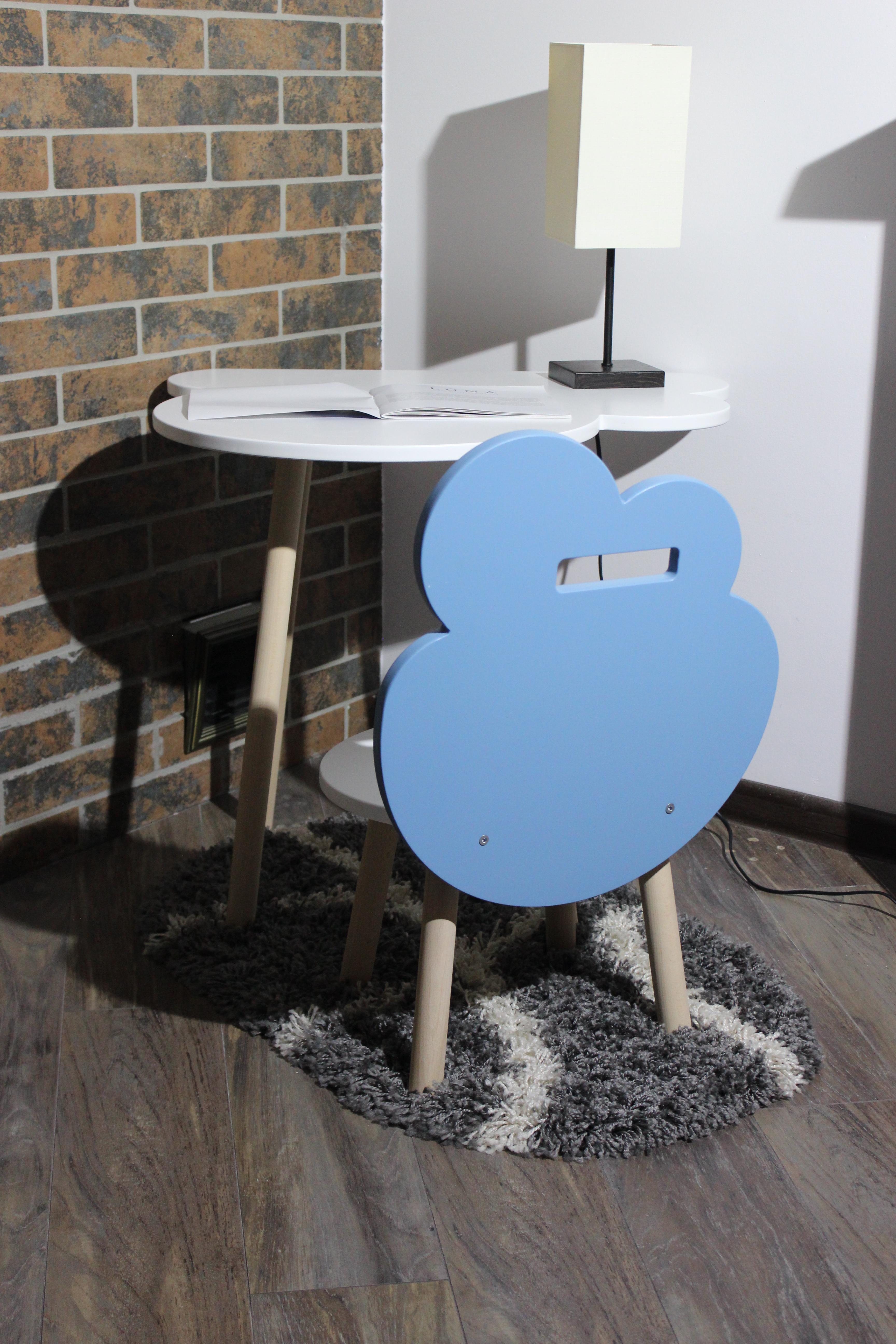 Комплект детский Luna Modini стол со стулом из дерева и МДФ Белый/Бук