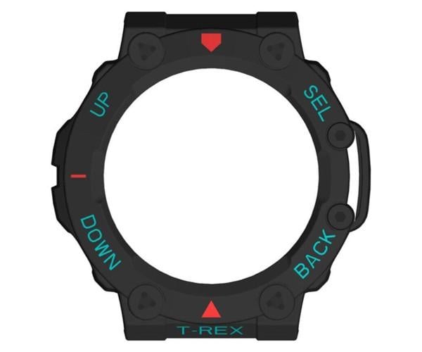 Чехол защитный TPU без стекла на экран для Amazfit T-Rex 2 Черно-синий