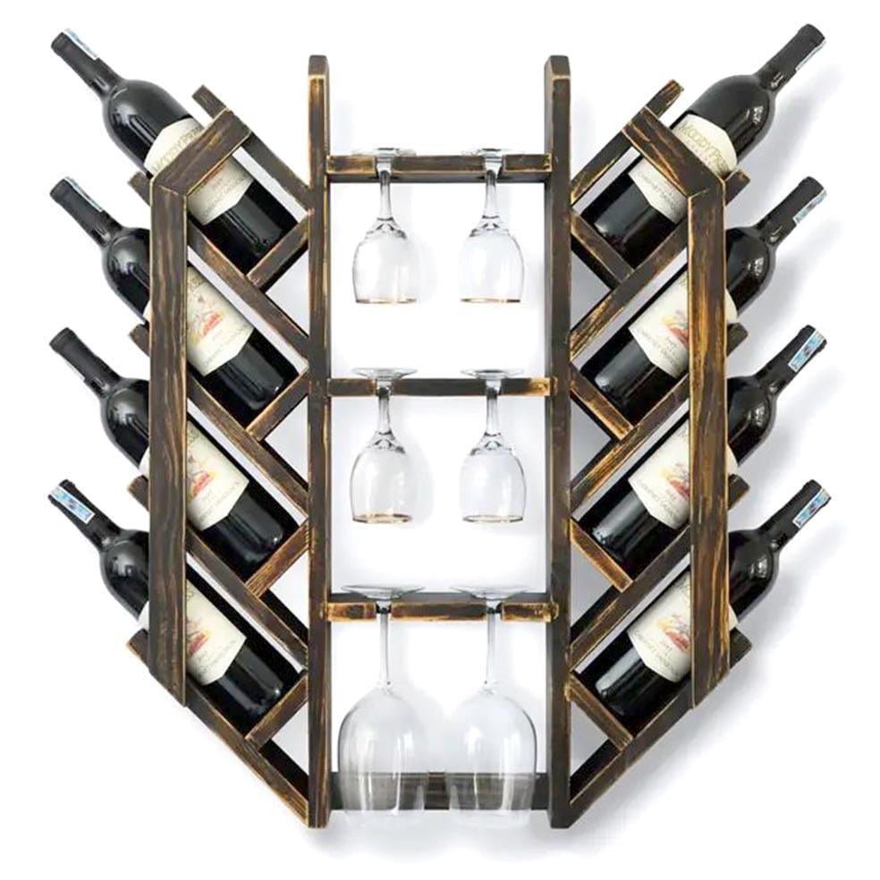 Полка для вина настенная из дерева Кувана Кортадо (ПНК-008237)