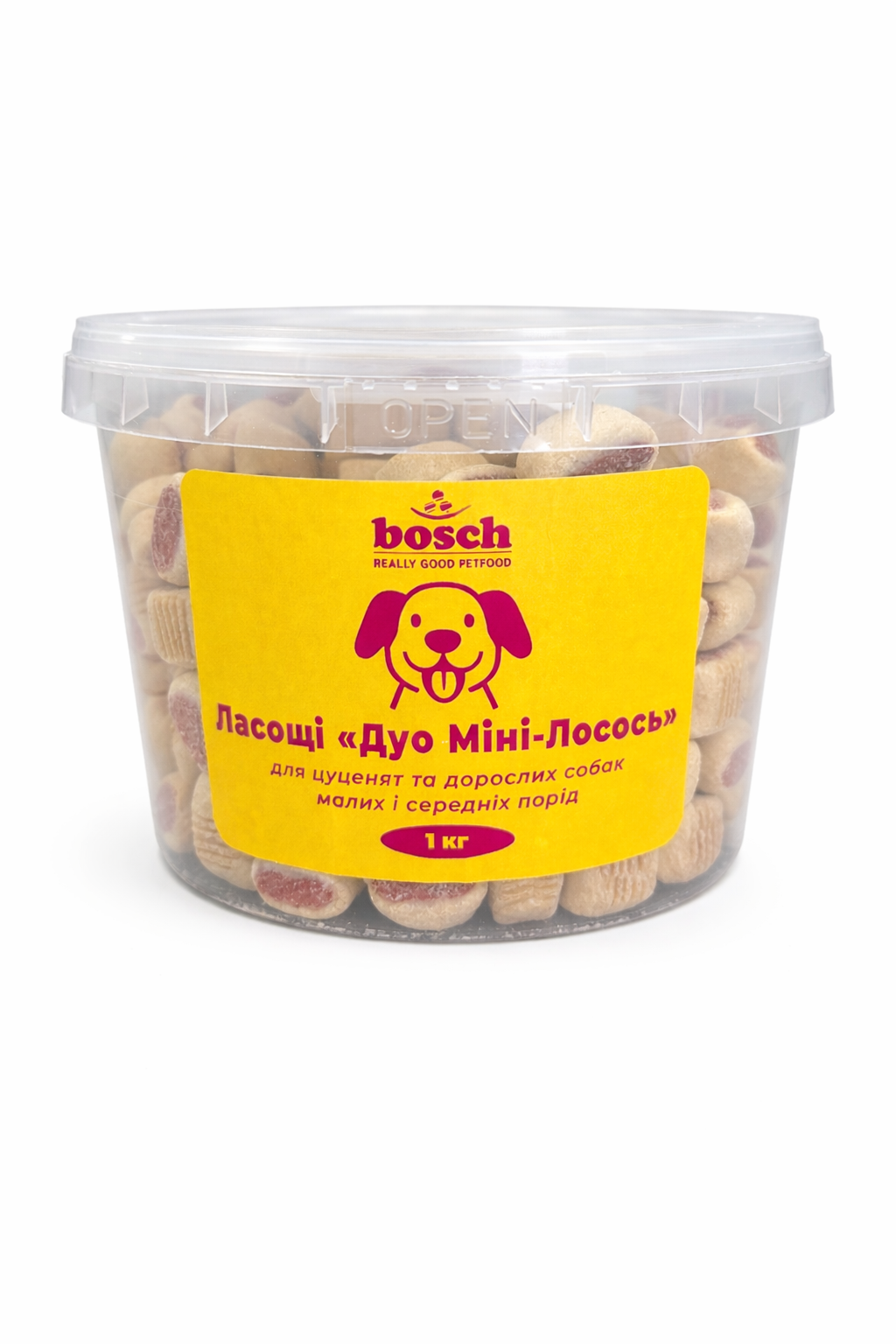 Лакомство Bosch Дуо Мини-Лосось для щенков и взрослых собак 1 кг