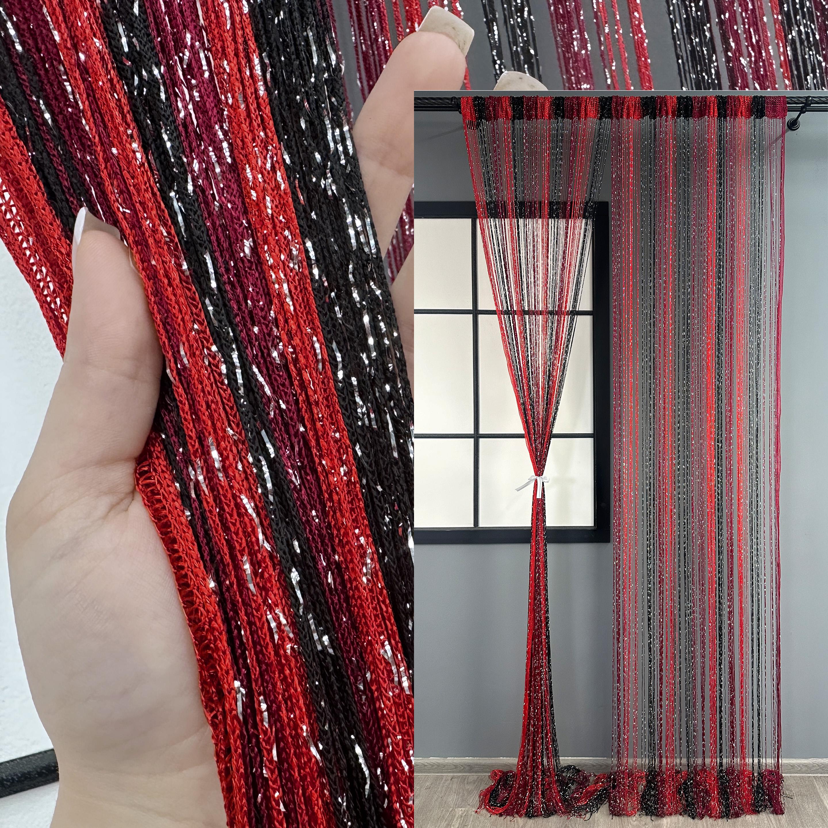 Штори-нитки з люрексом 300х300 см Червоний/Чорний/Бордовий (61-108) - фото 4