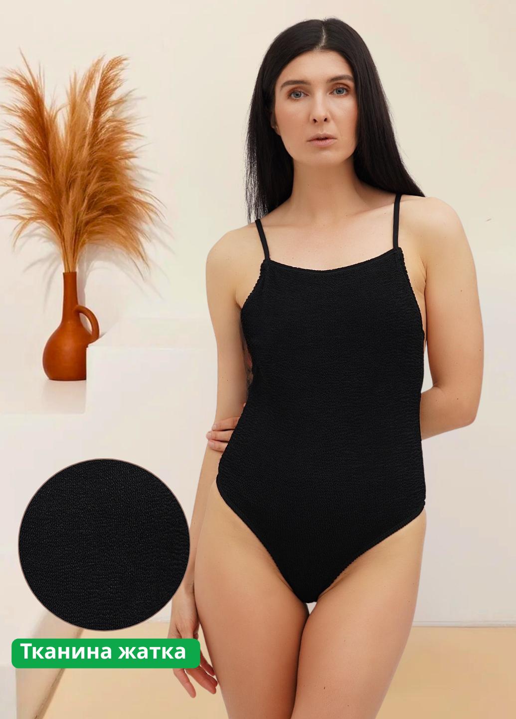Купальник сплошной Monika из жатой ткани XXL Черный (1756) - фото 3 Купальник сплошной Monika из жатой ткани XXL Черный (1756) - фото 3