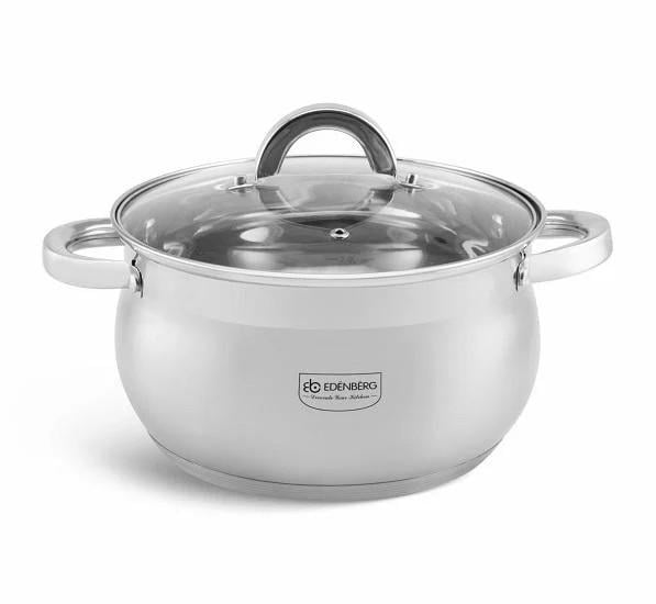 Кастрюля с крышкой Edenberg EB-3727 нержавеющая сталь с индукционным дном 6,5 л 24 см (27879209)