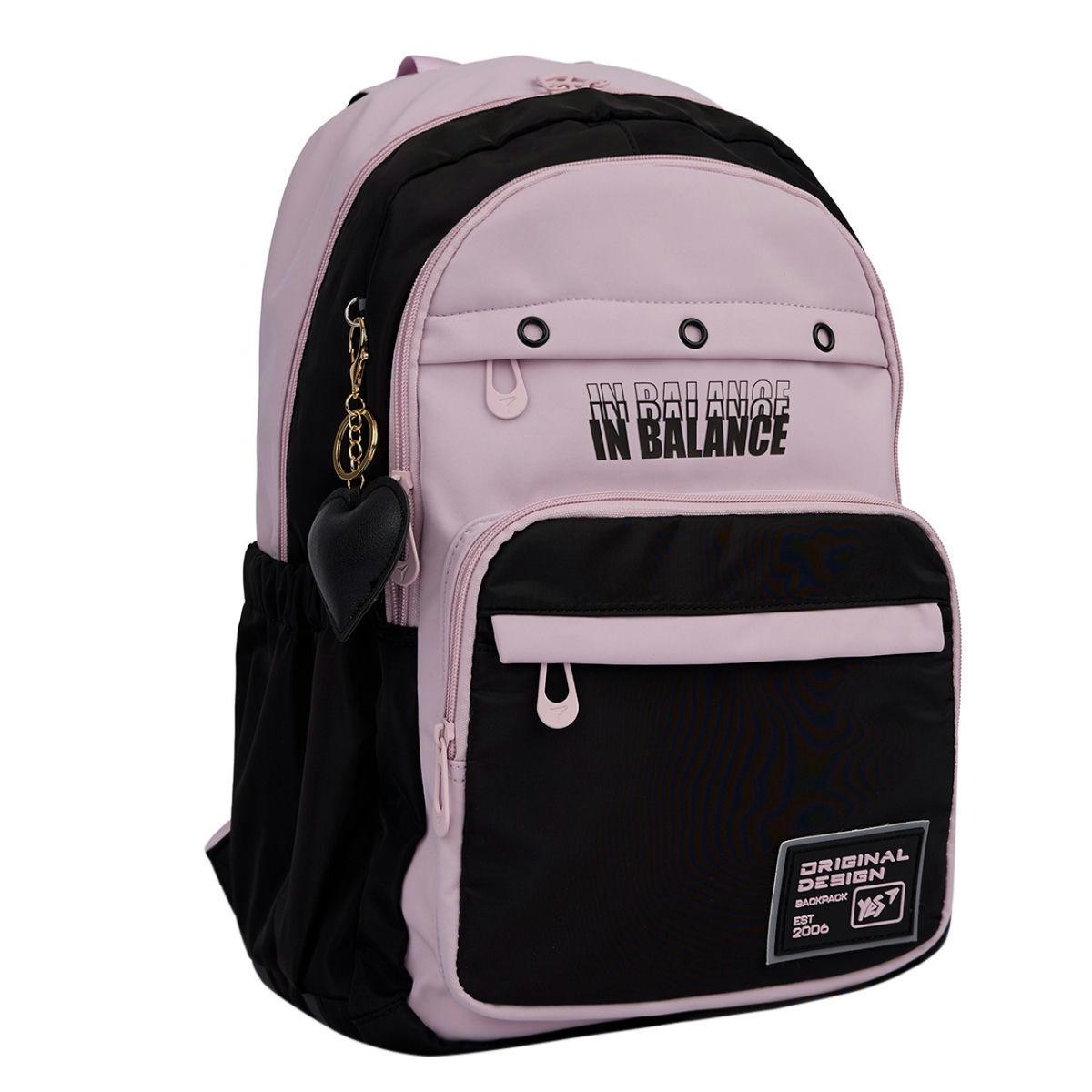 Рюкзак школьный YES In Balance 45.5x31.5x15,5 см 22 л Розовый (559915)