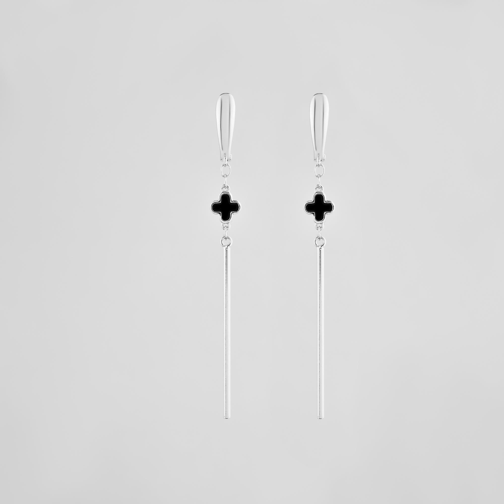 Серебряные серьги Minimal Ночные мысли (13562)