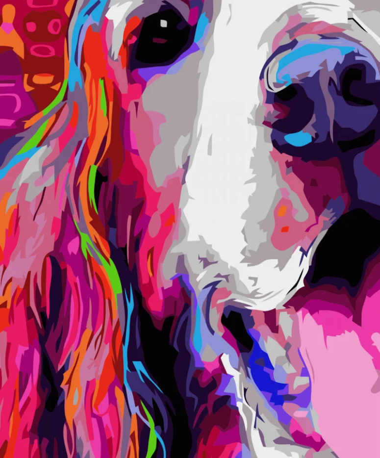 Картина по номерам Strateg Премиум Арт-песик с лаком и уровнем 40x50 см (VA-3610)