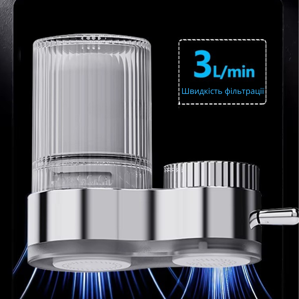 Фільтр насадка для очищення води на кран в кухню та ванну кімнату з універсальними насадками Білий - фото 3 Фільтр насадка для очищення води на кран в кухню та ванну кімнату з універсальними насадками Білий - фото 3