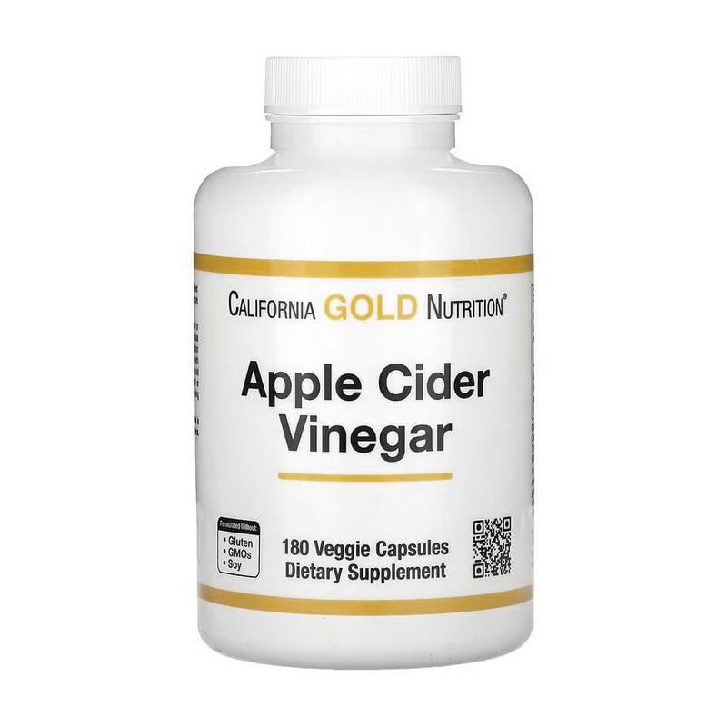 Яблочный уксус Калифорния Gold Nutrition Apple Cider Vinegar 180 вег. капс.
