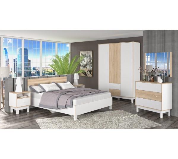 Ліжко Мебель-Сервіс Gloriya 160 без ламелей Дуб самоа/Білий (27232093) - фото 2 Ліжко Мебель-Сервіс Gloriya 160 без ламелей Дуб самоа/Білий (27232093) - фото 2