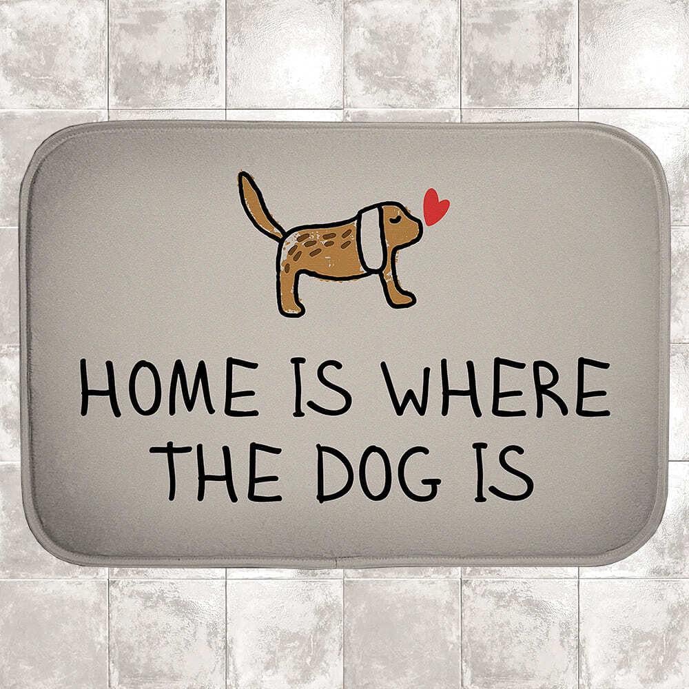 Коврик для ванной Presentville Home is where the dog is водопоглощающий антискользящий 58х38 см (VAN_24F078)