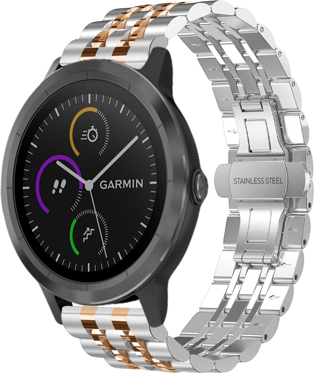 Браслет металевий Spinye Line для Garmin Vivoactive 3 Silver Rose (29017-68)