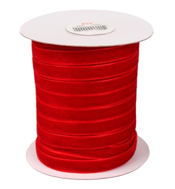 Стрічка оксамитова 1 см х 45,7 м Червоний (30631059)