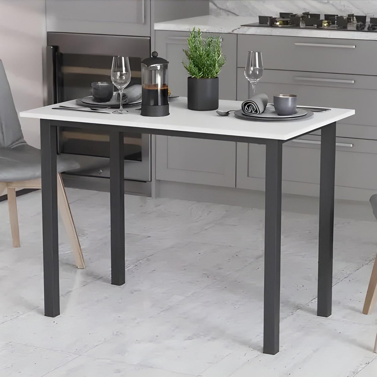 Стол универсальный Ferrum-decor Knap металл/ДСП 16 мм 750x1000x600 мм Черный/Белый (FRD-106338)