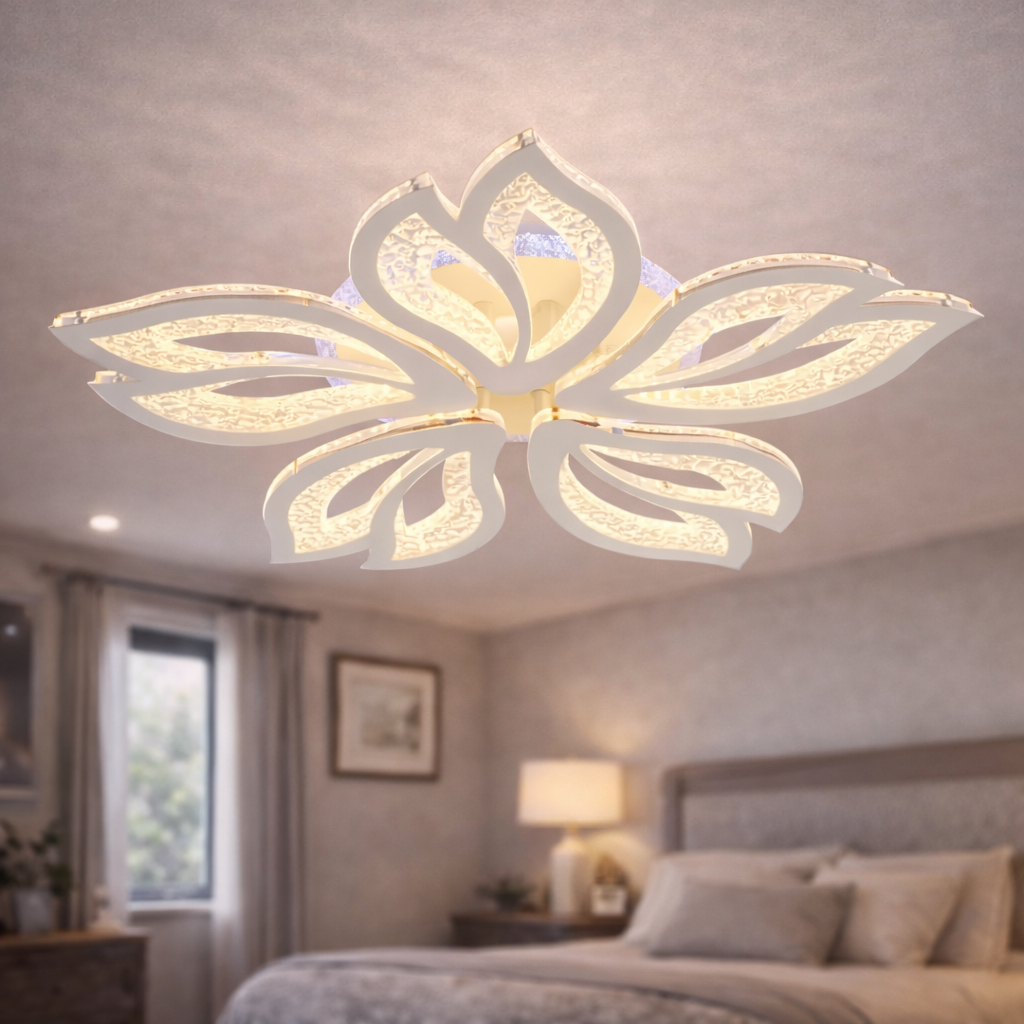 Люстра светодиодная Valeso 70W с подсветкой корпуса 3000K-6500К с пультом Белый (LI8420/5 WH RGB)