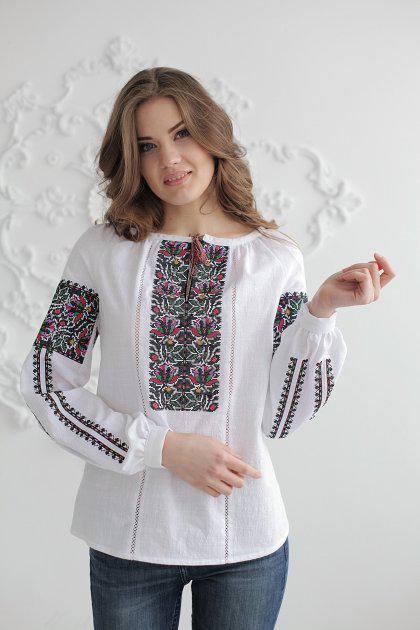 Вишиванка жіноча Скиба СК2391 з візерунком р. 50 Білий