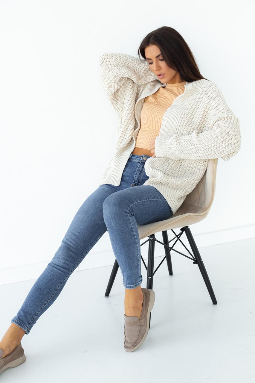 Кардиган вязаный Fame без застежки S Молочный (9527920) - фото 3 Кардиган вязаный Fame без застежки S Молочный (9527920) - фото 3
