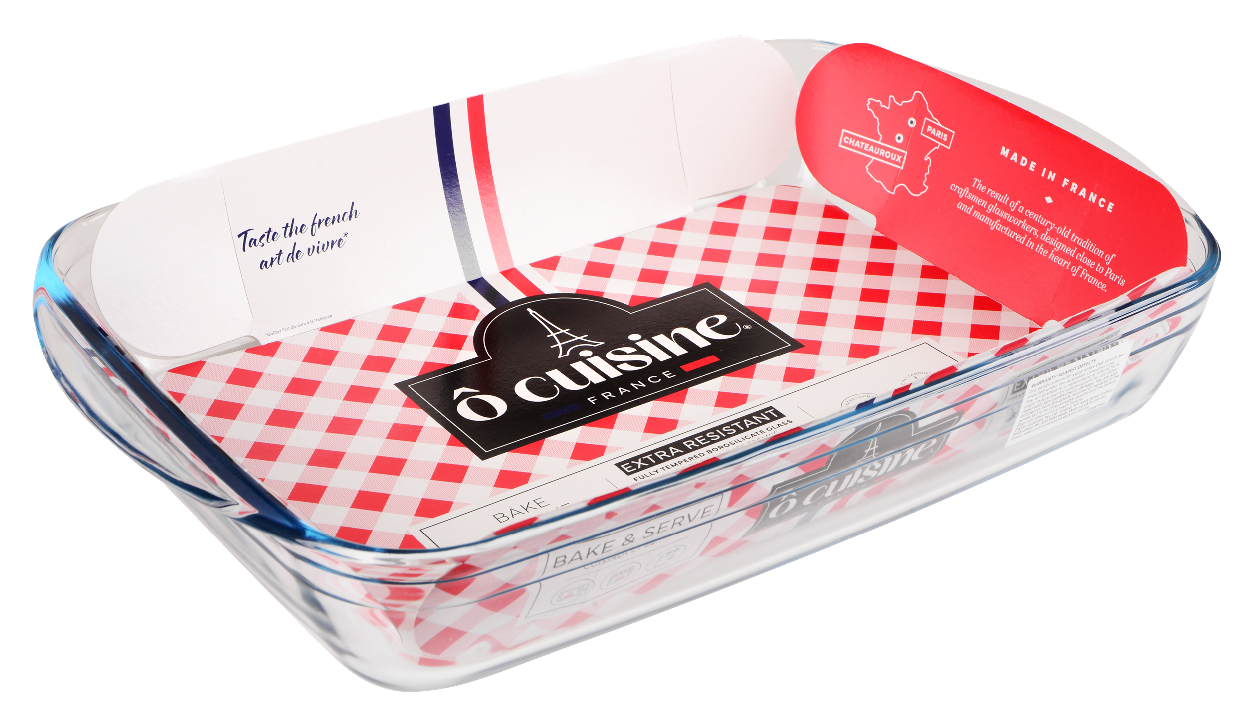 Форма для выпечки стеклянная O CUISINE 40х27х7 см прямоугольная 4,9 л (UG-240BC00/2046)