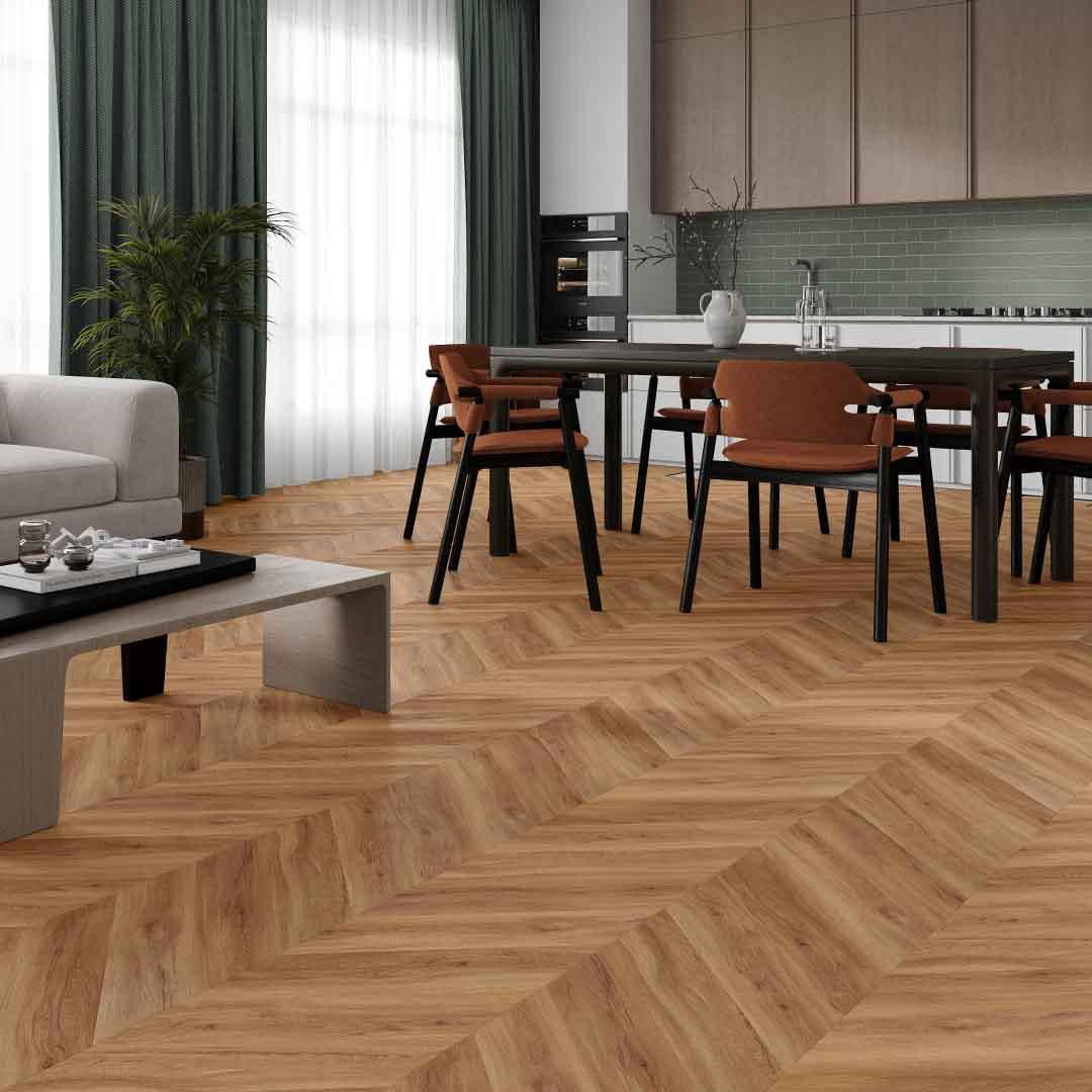 Пол виниловый SPC AFIRMAX Arbiton SHEVRON Jersey Oak CLC 41102