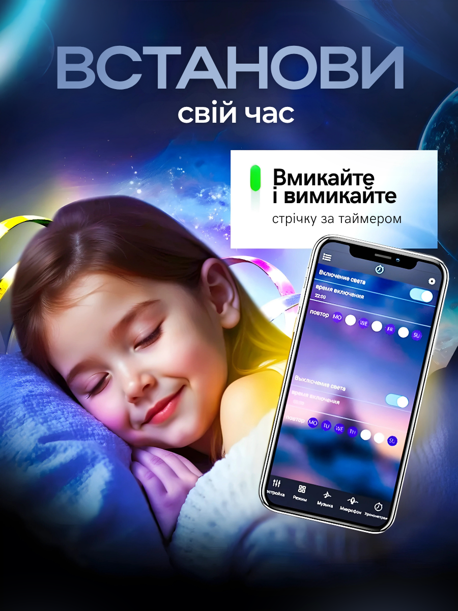 Смарт-стрічка RGB 5050 розумна вологозахищена світлодіодна 5 м (1642786810) - фото 8 Смарт-стрічка RGB 5050 розумна вологозахищена світлодіодна 5 м (1642786810) - фото 8