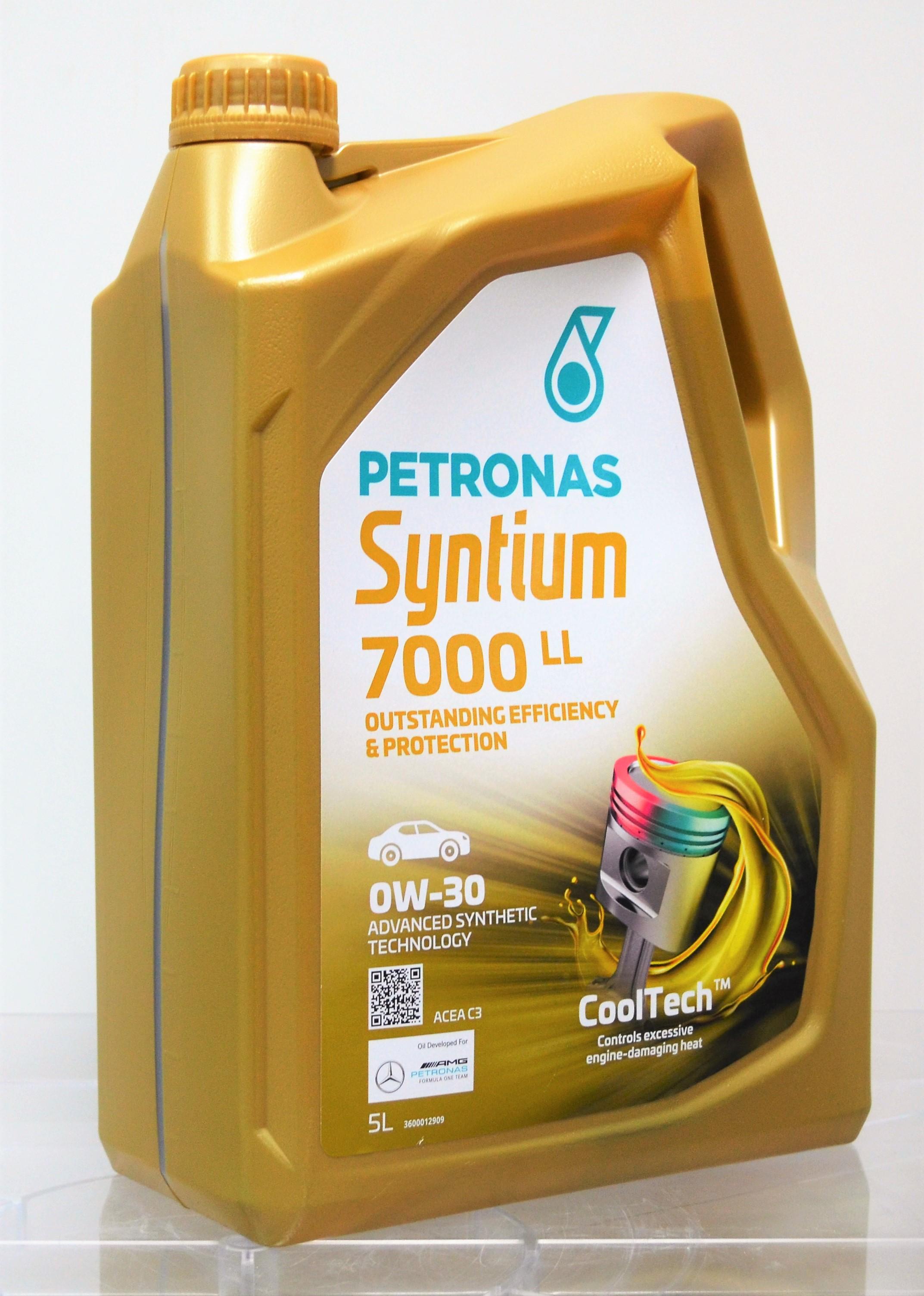 Моторное масло PETRONAS LUBRICANTS Syntium 7000 LL 0W-30 0W30 синтетическое ACEA C3 BMW LL-04 VW 504.00/507.00 Porsche C30 5 л