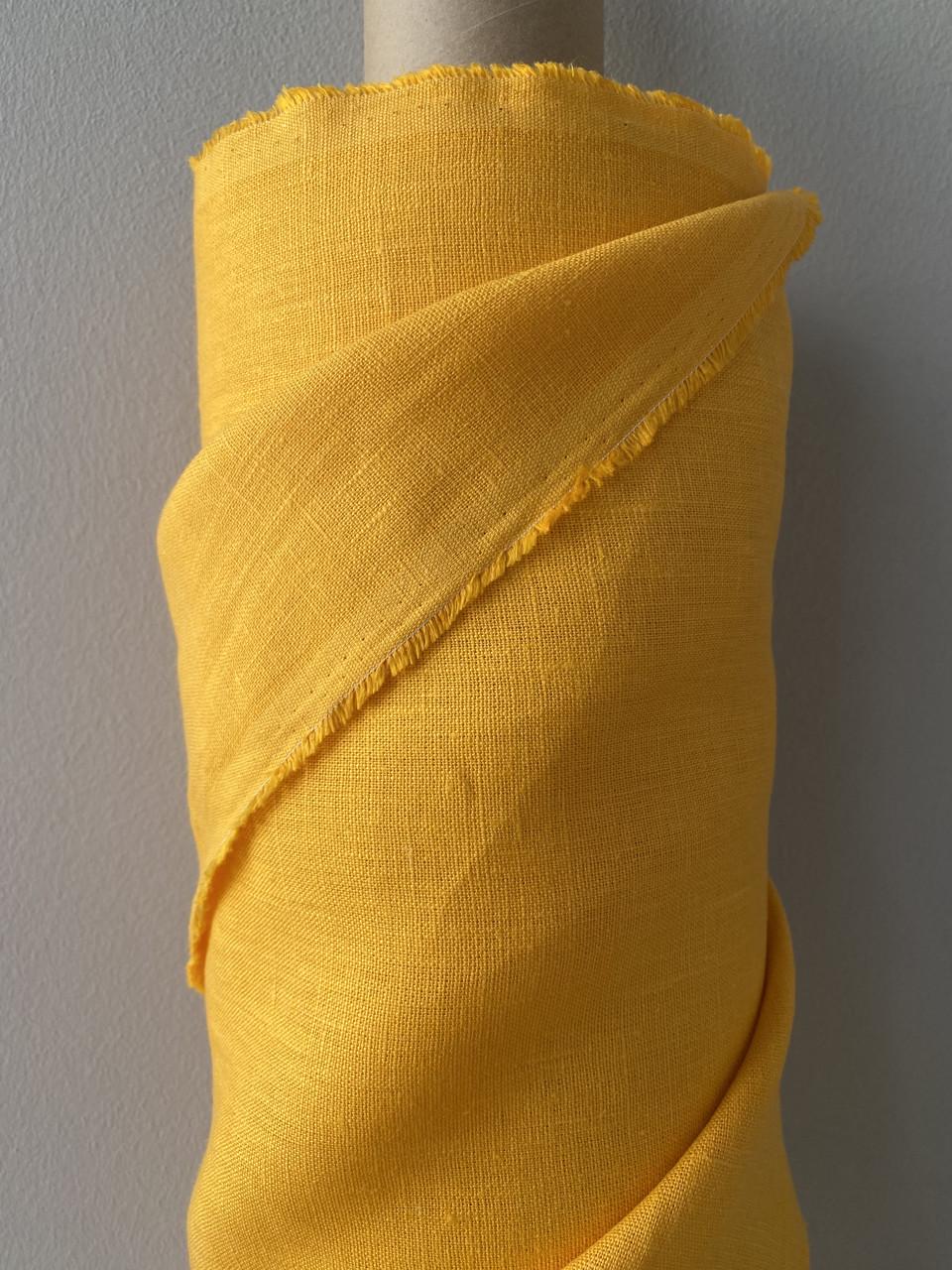 Ткань скатертная LINEN PLUS льняная 145 см 260 Желтый - фото 4