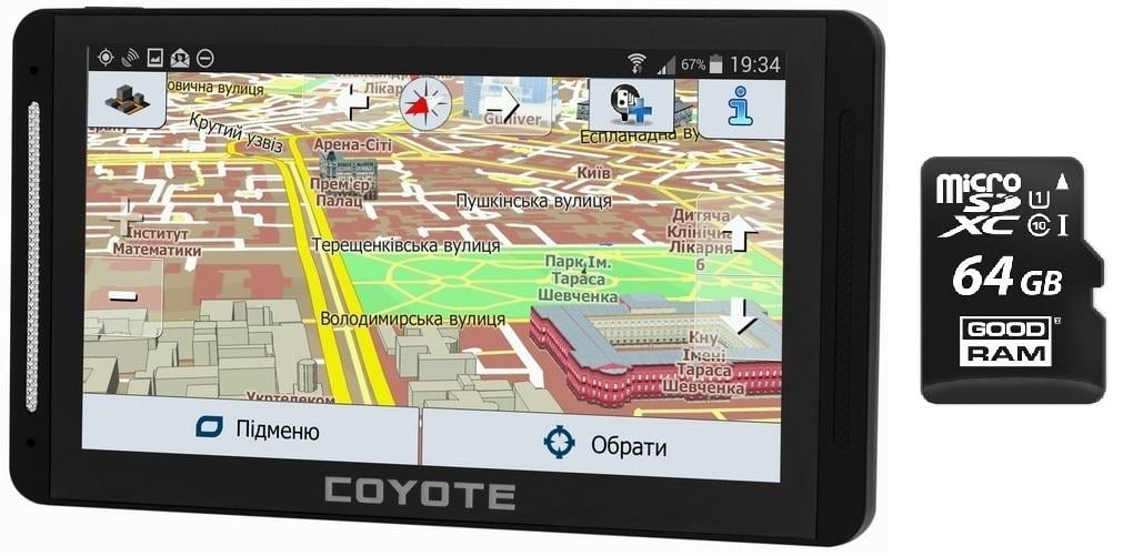 GPS навигатор с видеорегистратором Coyote 940 DVR Double Hector PRO RAM 1 Gb ROM 16 Gb з Micro SD 64 Gb