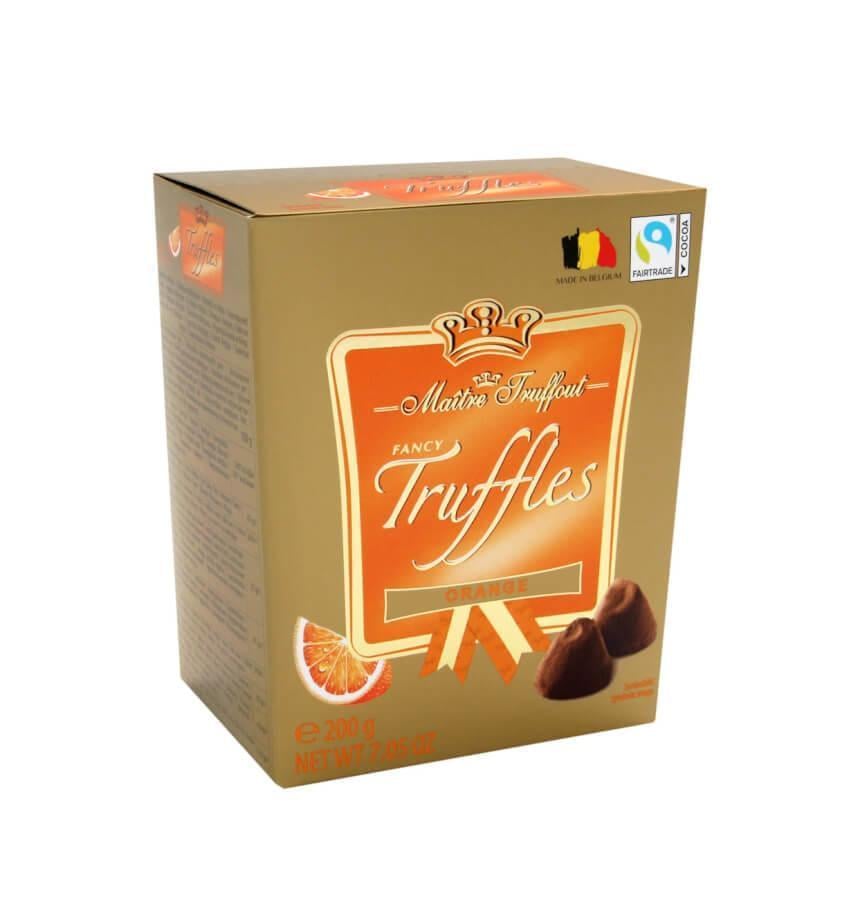 Цукерки шоколадні Maitre Truffout Gold Truffles Orange 200 г (1737699727)