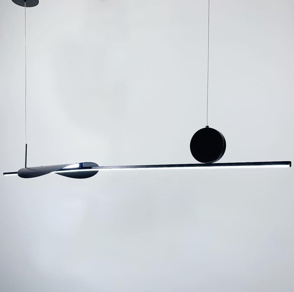 Люстра минималистичная подвесная Led 100 см Черный (SG31-900L BK)