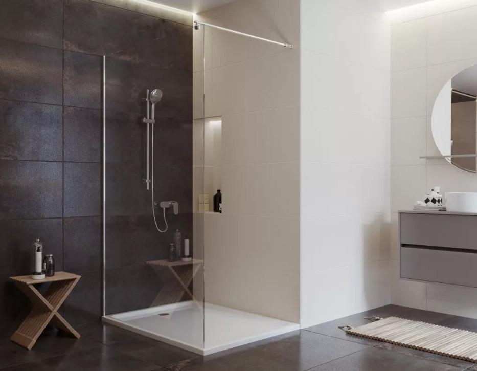 Душова стінка з тримачем Cersanit Mille Walk-in S161-002 120x200 см профиль Хром (174511) - фото 2