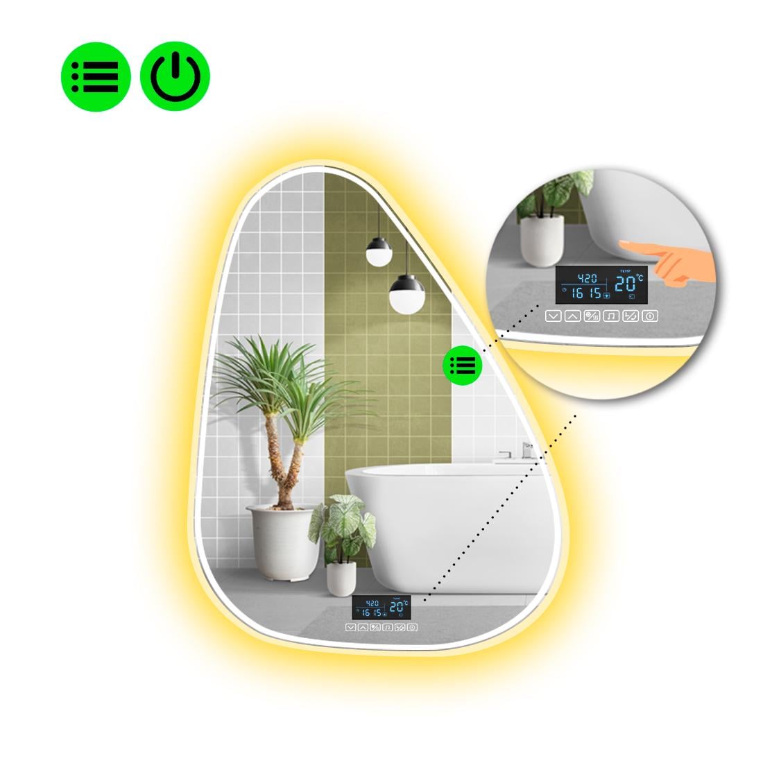Зеркало с LED подсветкой Doccia 4 с Smart-блоком 60x50 см (8995017) Зеркало с LED подсветкой Doccia 4 с Smart-блоком 60x50 см (8995017)