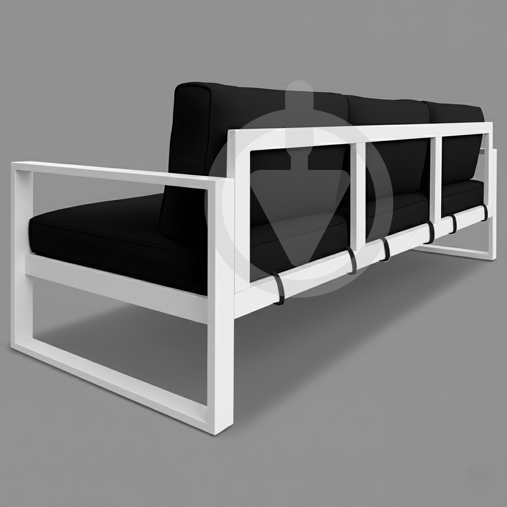 Диван металевий AVVS tech Бостон вуличний лофт з підлокітниками рогожка 210 см Чорний/Білий (30067139) - фото 3 Диван металевий AVVS tech Бостон вуличний лофт з підлокітниками рогожка 210 см Чорний/Білий (30067139) - фото 3