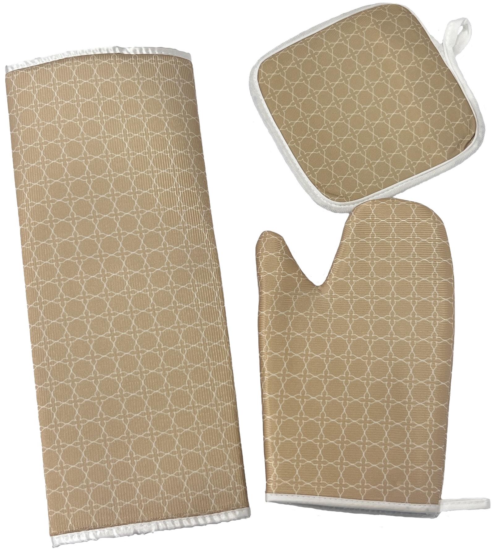 Набор для кухни Eco Fabric коврик для посуды/прихватка/перчатка Бежевый (25598626)