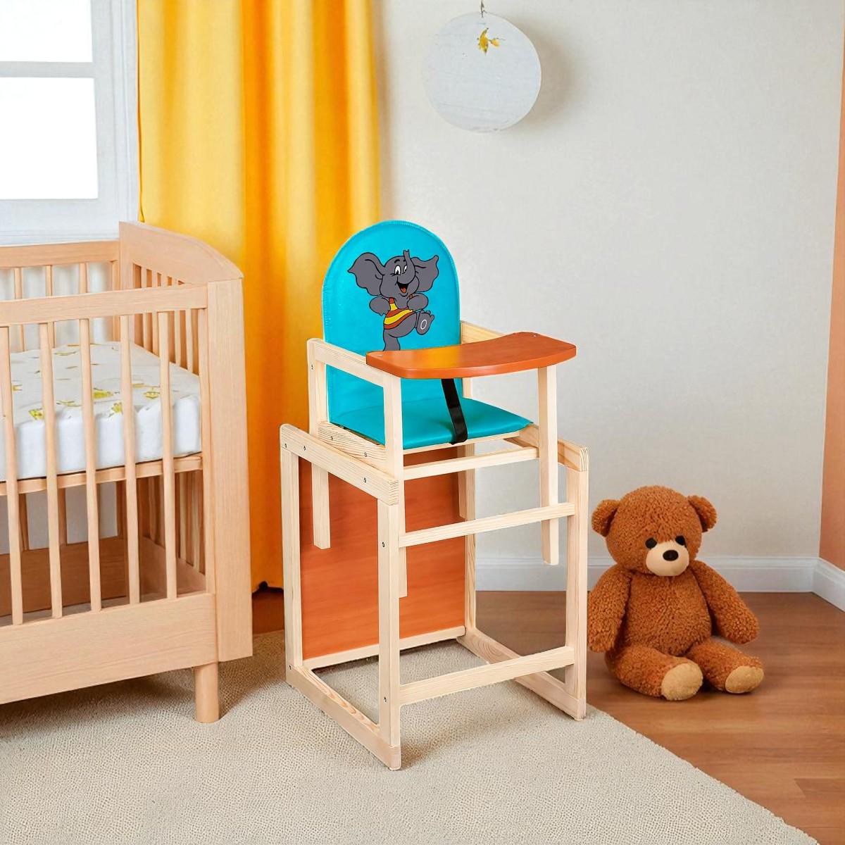 Стульчик для кормления Мася Слоник Голубой (№2036) - фото 3